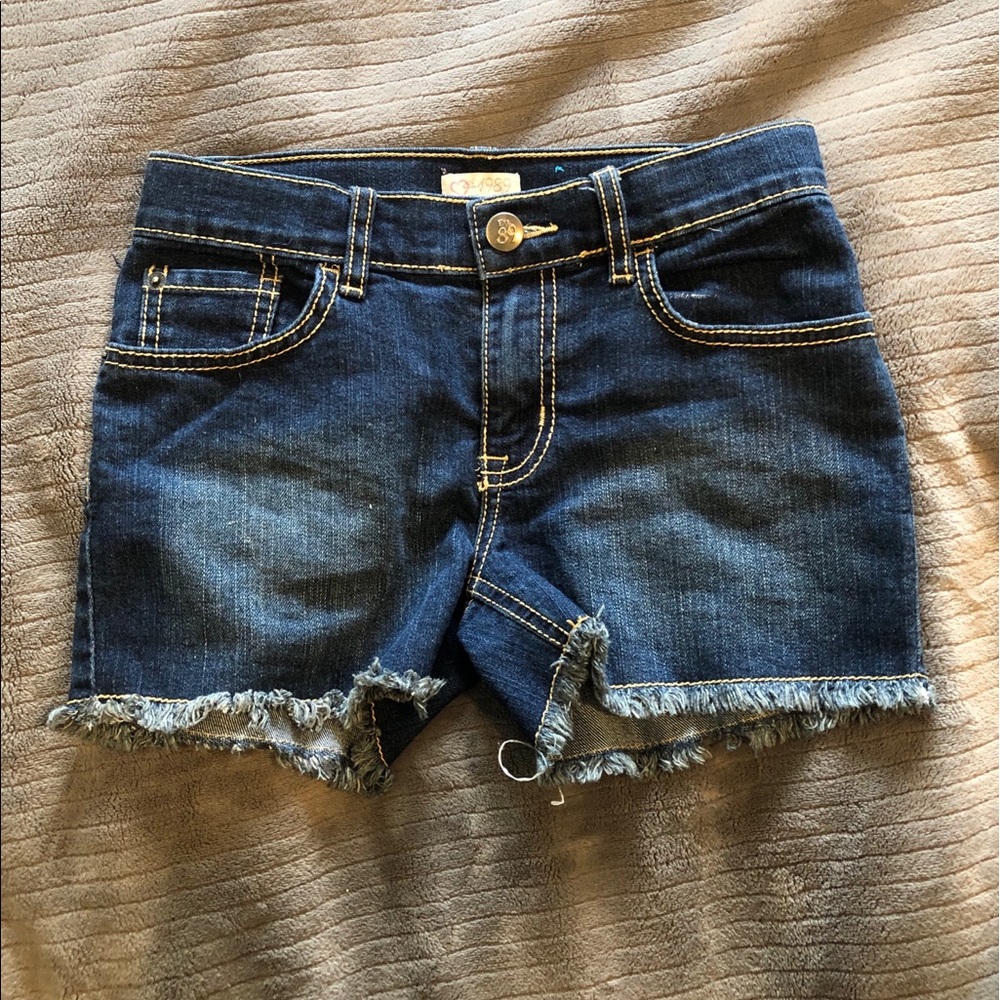 children’s place girls dark wash denim shorts